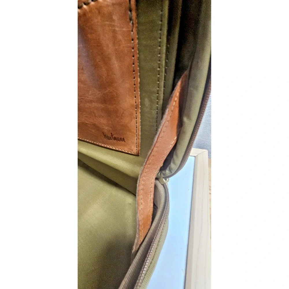 Vintage Hartmann leather tweed footed briefcase‎ w/shoulder strap